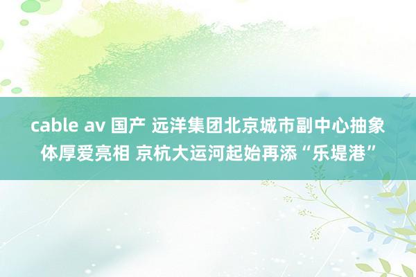 cable av 国产 远洋集团北京城市副中心抽象体厚爱亮相 京杭大运河起始再添“乐堤港”