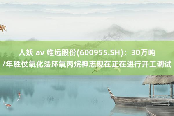 人妖 av 维远股份(600955.SH)：30万吨/年胜仗氧化法环氧丙烷神志现在正在进行开工调试