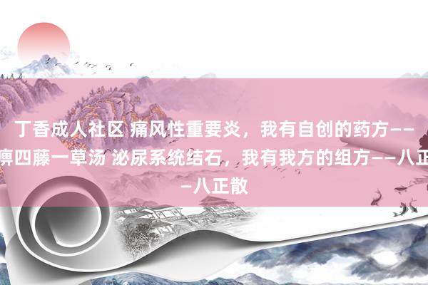 丁香成人社区 痛风性重要炎，我有自创的药方——清痹四藤一草汤 泌尿系统结石，我有我方的组方——八正散