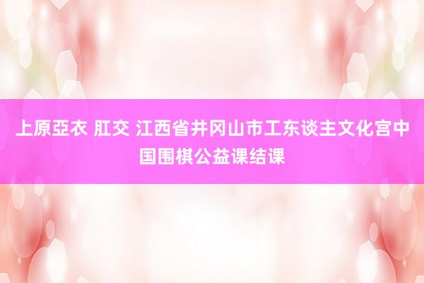 上原亞衣 肛交 江西省井冈山市工东谈主文化宫中国围棋公益课结课