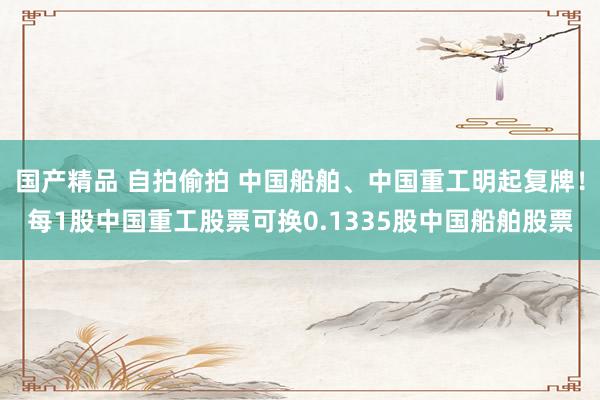 国产精品 自拍偷拍 中国船舶、中国重工明起复牌！每1股中国重工股票可换0.1335股中国船舶股票