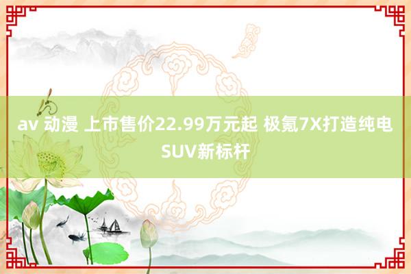 av 动漫 上市售价22.99万元起 极氪7X打造纯电SUV新标杆