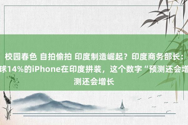 校园春色 自拍偷拍 印度制造崛起？印度商务部长：环球14%的iPhone在印度拼装，这个数字“预测还会增长