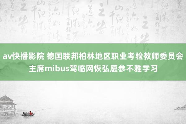 av快播影院 德国联邦柏林地区职业考验教师委员会主席mibus驾临网恢弘厦参不雅学习