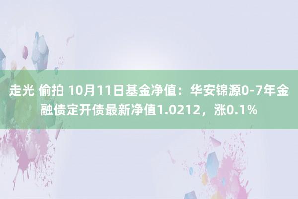 走光 偷拍 10月11日基金净值：华安锦源0-7年金融债定开债最新净值1.0212，涨0.1%