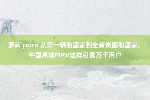 萝莉 porn 从第一辆盼愿家到全新岚图盼愿家， 中国高端MPV这样引诱万千用户