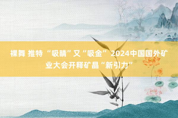 裸舞 推特 “吸睛”又“吸金” 2024中国国外矿业大会开释矿晶“新引力”