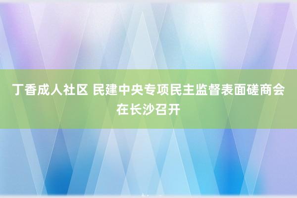 丁香成人社区 民建中央专项民主监督表面磋商会在长沙召开