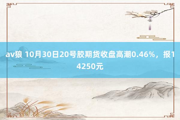 av狼 10月30日20号胶期货收盘高潮0.46%，报14250元