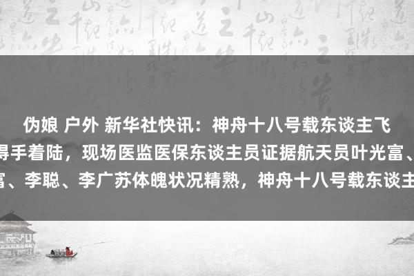 伪娘 户外 新华社快讯：神舟十八号载东谈主飞船复返舱在东风着陆场得手着陆，现场医监医保东谈主员证据航天员叶光富、李聪、李广苏体魄状况精熟，神舟十八号载东谈主翱游任务得到圆满得手。