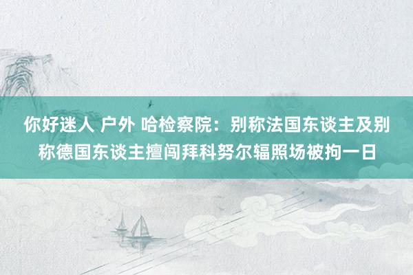 你好迷人 户外 哈检察院：别称法国东谈主及别称德国东谈主擅闯拜科努尔辐照场被拘一日