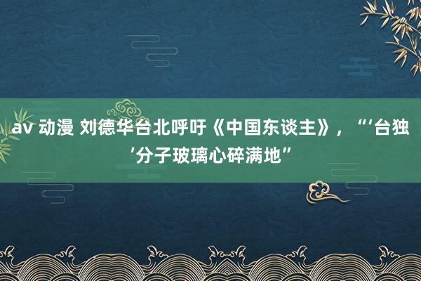 av 动漫 刘德华台北呼吁《中国东谈主》，“‘台独’分子玻璃心碎满地”