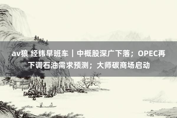 av狼 经纬早班车｜中概股深广下落；OPEC再下调石油需求预测；大师碳商场启动