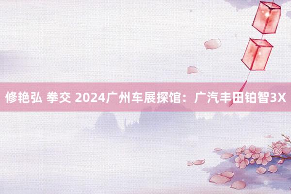 修艳弘 拳交 2024广州车展探馆：广汽丰田铂智3X