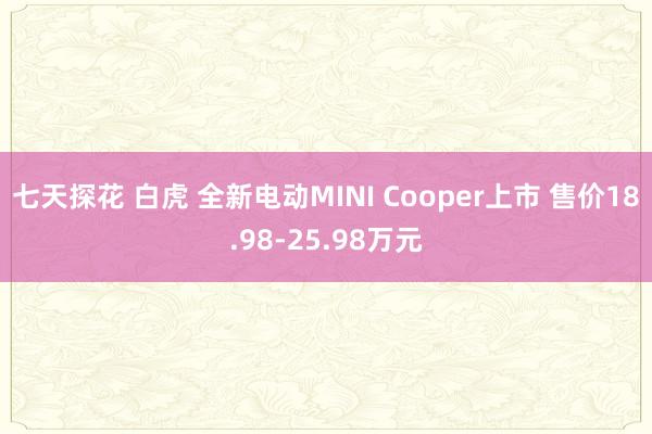 七天探花 白虎 全新电动MINI Cooper上市 售价18.98-25.98万元