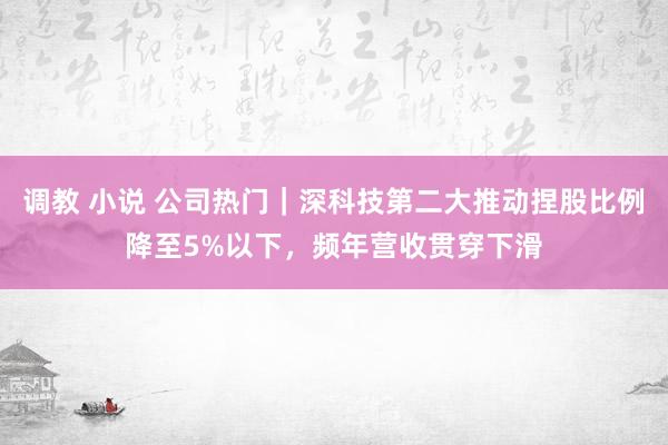 调教 小说 公司热门｜深科技第二大推动捏股比例降至5%以下，频年营收贯穿下滑