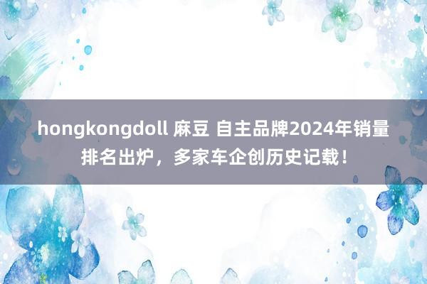 hongkongdoll 麻豆 自主品牌2024年销量排名出炉，多家车企创历史记载！